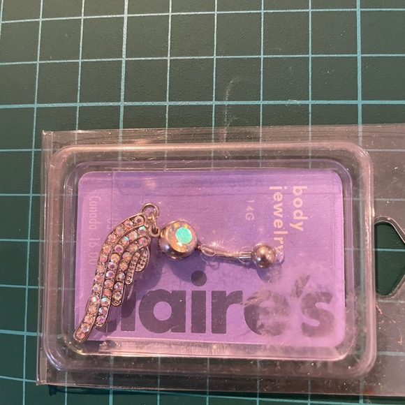 14 gauge belly ring wing rhinestones - Picture 3 of 6